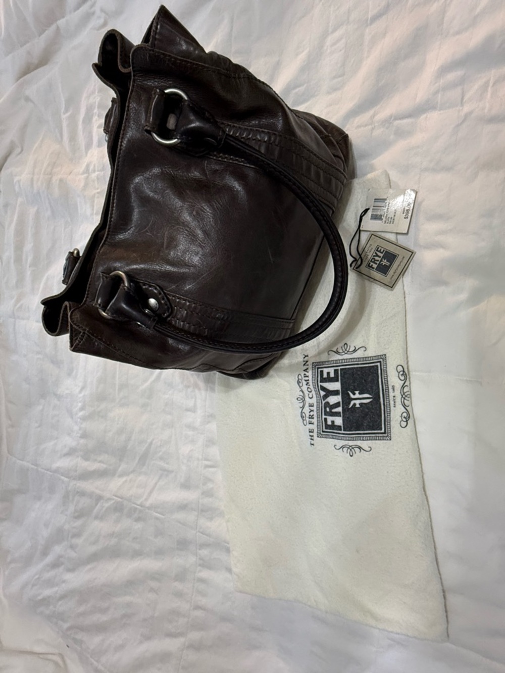 Frye Melissa Tote with duster and tags.
